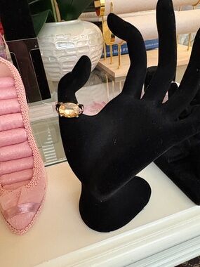 Gold Oval Crystal Statement Ring - Women Jewelry Rings